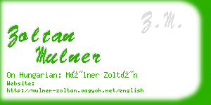 zoltan mulner business card